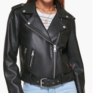 NWT Levi's – Faux Leather Belted Moto Jacket Small